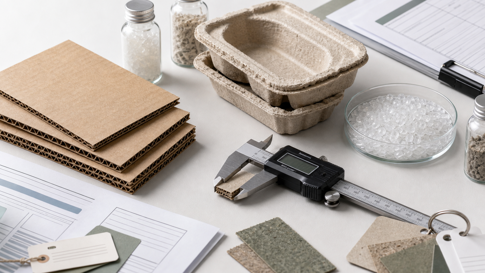 Packaging material samples and measurement tools
