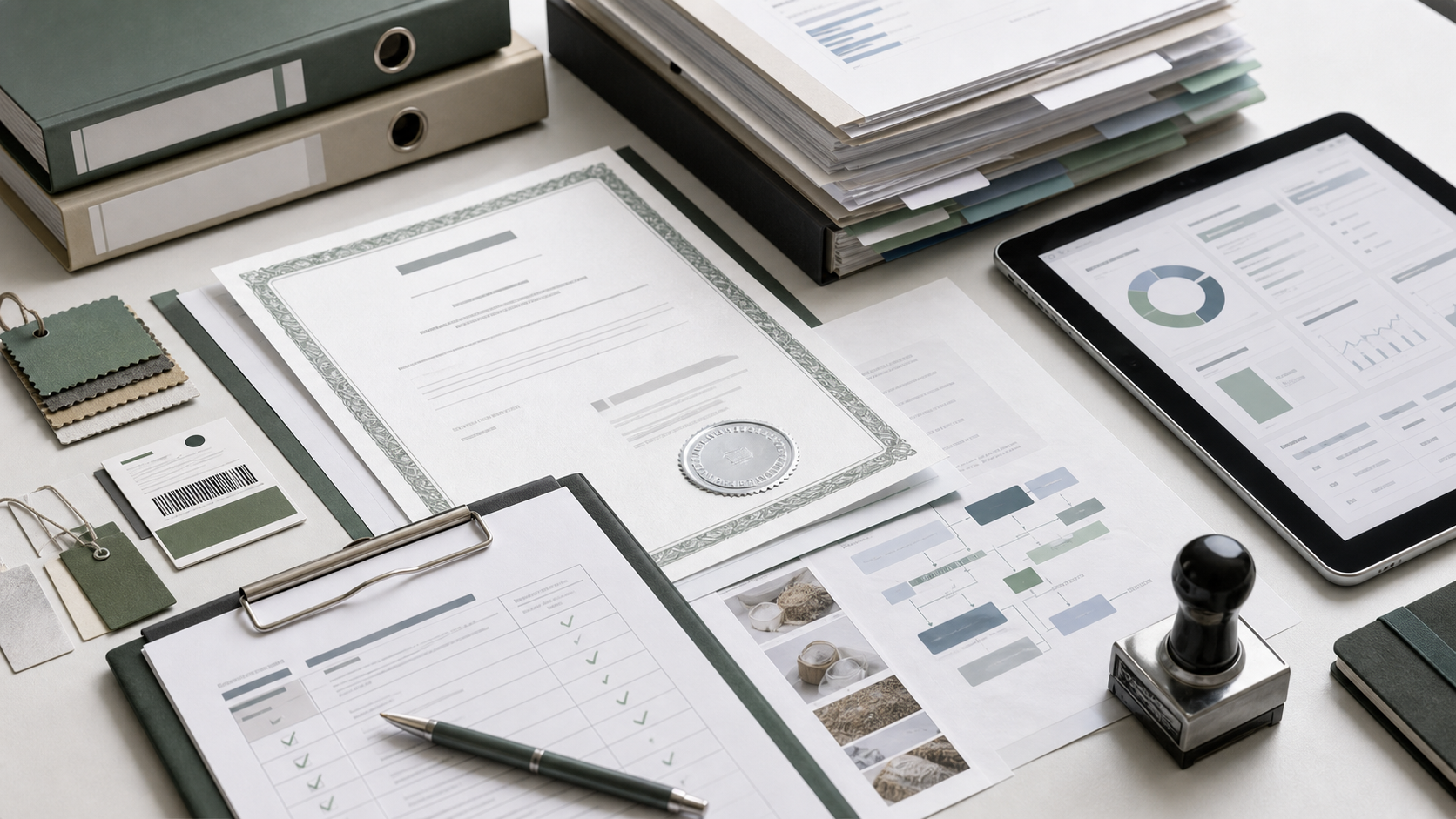 Supplier certificates, review folders and audit documents